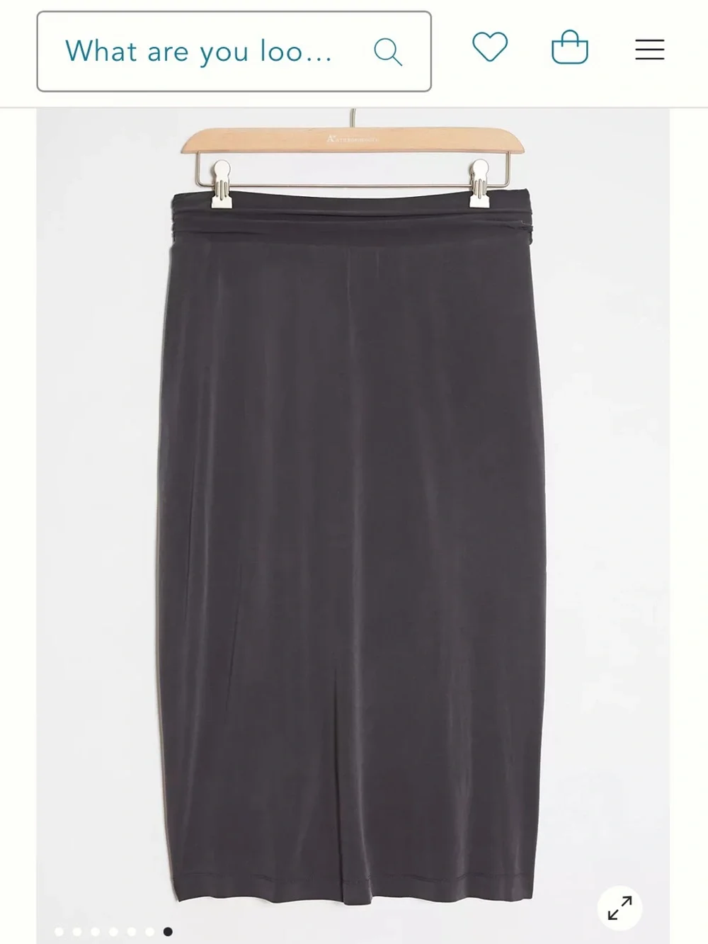 Anthropologie Charcoal Midi Skirt with Twist Front